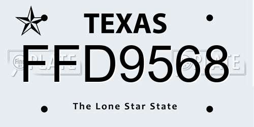 FFD9568 Texas License Plate