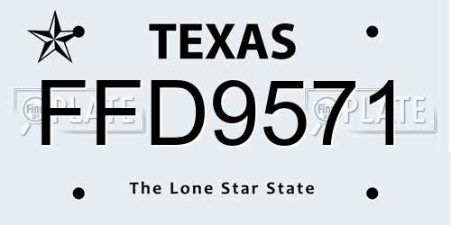 FFD9571 Texas License Plate
