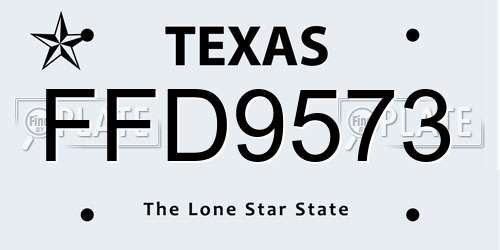 FFD9573 Texas License Plate