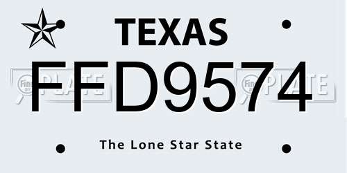 FFD9574 Texas License Plate