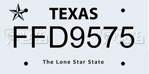 FFD9575 Texas License Plate
