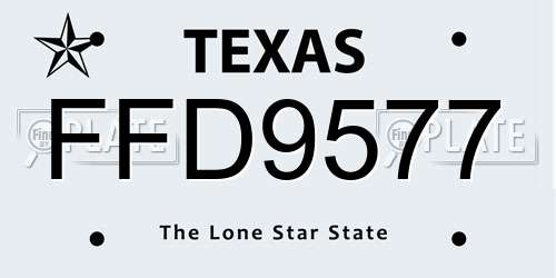 FFD9577 Texas License Plate