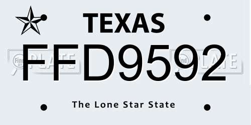 FFD9592 Texas License Plate