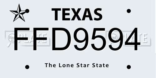 FFD9594 Texas License Plate