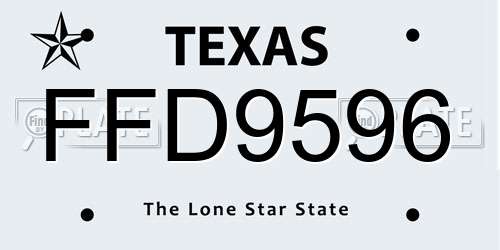 FFD9596 Texas License Plate