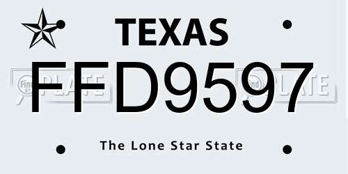 FFD9597 Texas License Plate