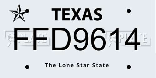 FFD9614 Texas License Plate