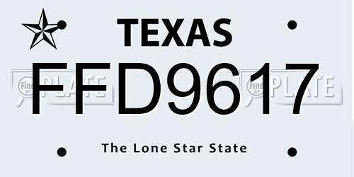 FFD9617 Texas License Plate