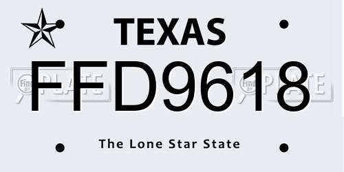 FFD9618 Texas License Plate