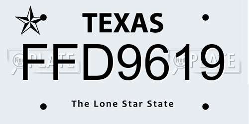 FFD9619 Texas License Plate