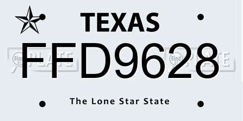 FFD9628 Texas License Plate