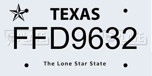FFD9632 Texas License Plate