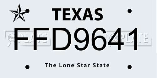 FFD9641 Texas License Plate