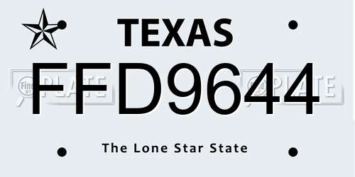 FFD9644 Texas License Plate