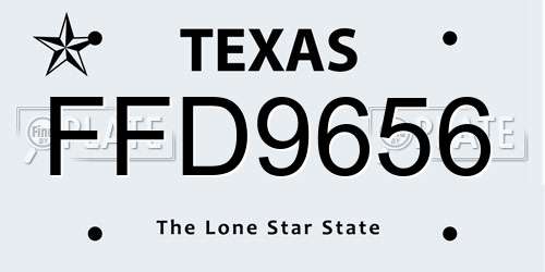 FFD9656 Texas License Plate