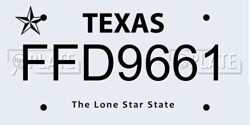 FFD9661 Texas License Plate