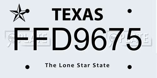 FFD9675 Texas License Plate