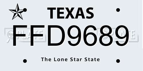FFD9689 Texas License Plate
