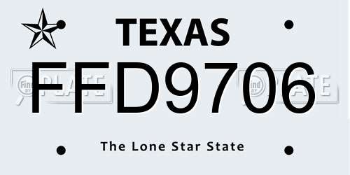 FFD9706 Texas License Plate