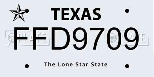 FFD9709 Texas License Plate