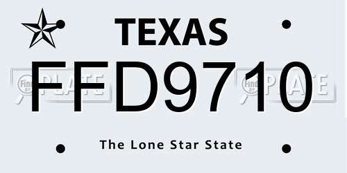 FFD9710 Texas License Plate