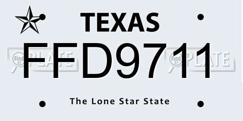 FFD9711 Texas License Plate