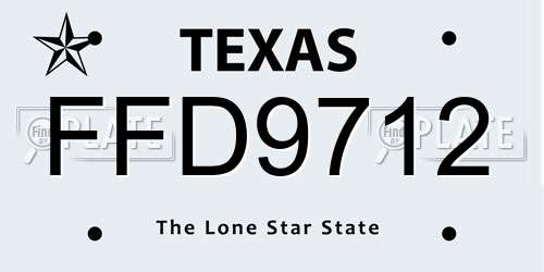 FFD9712 Texas License Plate