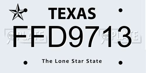 FFD9713 Texas License Plate
