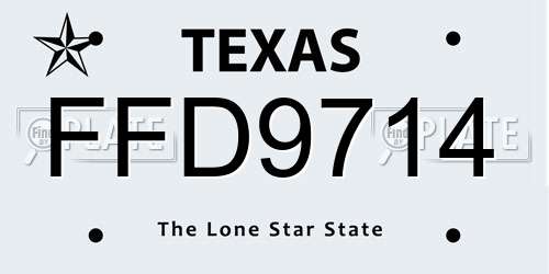 FFD9714 Texas License Plate