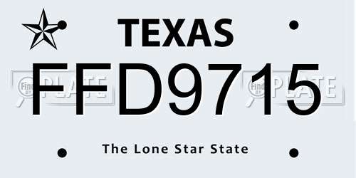 FFD9715 Texas License Plate