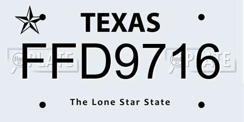 FFD9716 Texas License Plate