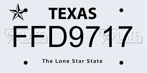 FFD9717 Texas License Plate