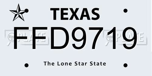 FFD9719 Texas License Plate