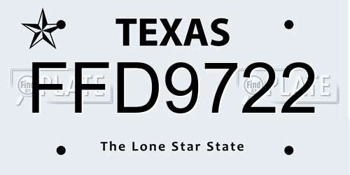 FFD9722 Texas License Plate