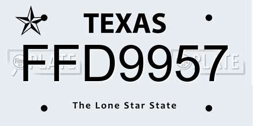 FFD9957 Texas License Plate
