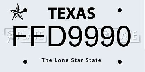 FFD9990 Texas License Plate