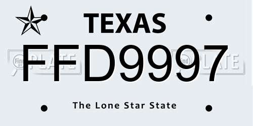 FFD9997 Texas License Plate
