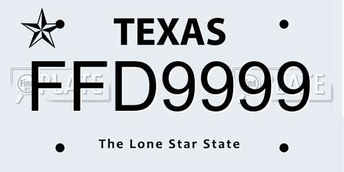 FFD9999 Texas License Plate