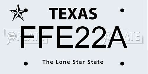 FFE22A Texas License Plate