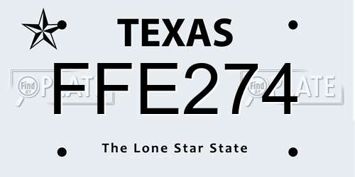 FFE274 Texas License Plate