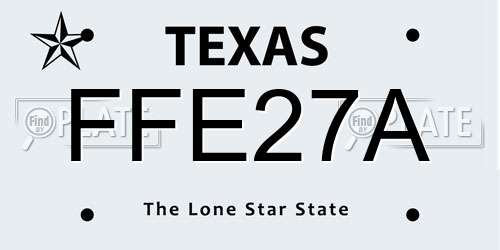 FFE27A Texas License Plate