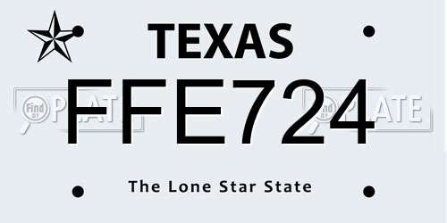 FFE724 Texas License Plate