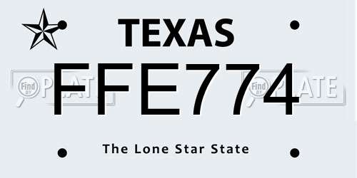 FFE774 Texas License Plate