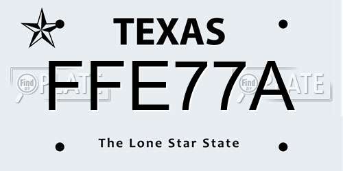 FFE77A Texas License Plate