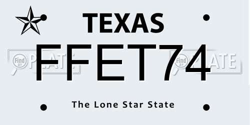 FFET74 Texas License Plate
