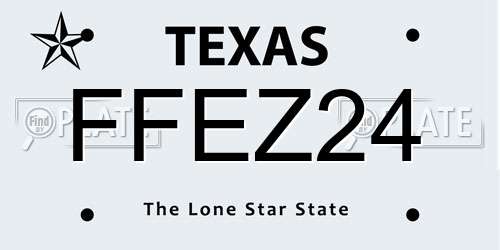 FFEZ24 Texas License Plate