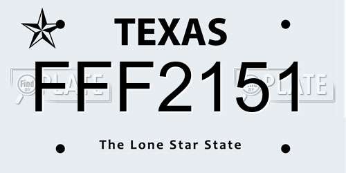 FFF2151 Texas License Plate