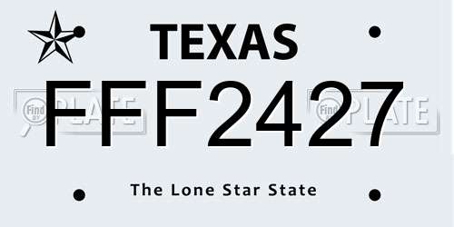 FFF2427 Texas License Plate
