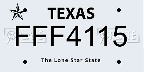 FFF4115 Texas License Plate