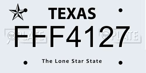 FFF4127 Texas License Plate